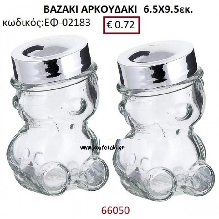 ΒΑΖΑΚΙ ΜΕ ΚΑΠΑΚΙ ΣΕ ΣΧΗΜΑ ΑΡΚΟΥΔΑΚΙ για μπομπονιέρες - δώρα πάρτυ - φτιάξτο μόνος σου ΕΦ-02183/66050 0.72€!!!