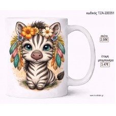 ΖΕΒΡΑ BOHO ΦΤΕΡΑ ΚΑΙ ΛΟΥΛΟΥΔΙΑ ΚΟΥΠΑ για μπομπονιέρες γούρι δώρο ΤΖΑ-220351 2.98€!!!