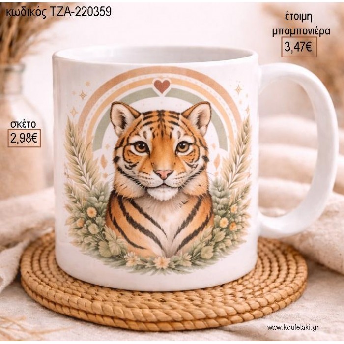 ΤΙΓΡΗΣ BOHO ΟΥΡΑΝΙΟ ΤΟΞΟ ΚΟΥΠΑ για μπομπονιέρες γούρι δώρο ΤΖΑ-220359 2.98€!!!