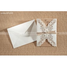 ΠΡΟΣΚΛΗΤΗΡΙΟ ΓΑΜΟΥ LASERCUT ΣΧΕΔΙΟ ΔΑΝΤΕΛΑ ΜΠΙ-2325