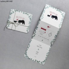 ΠΡΟΣΚΛΗΤΗΡΙΟ ΒΑΠΤΙΣΗΣ ΤΡΙΠΤΥΧΟ ΜΕ ΑΡΚΟΥΔΕΣ ΜΠΙ-5491