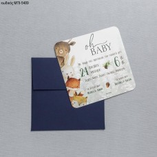 ΠΡΟΣΚΛΗΤΗΡΙΟ ΒΑΠΤΙΣΗΣ ΜΕ ΖΩΑΚΙΑ ΔΑΣΟΥΣ ΣΕ ΦΑΚΕΛΟ ΜΠΛΕ ΜΠΙ-5489