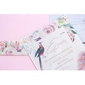 προσκλητήρια βάπτισης με πουλάκια