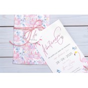 προσκλητήρια βάπτισης με φλαμίνγκο