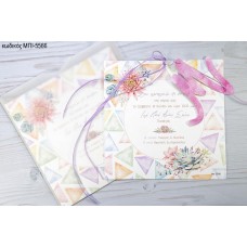 ΠΡΟΣΚΛΗΤΗΡΙΟ ΒΑΠΤΙΣΗΣ ΜΕ ΛΟΥΛΟΥΔΙΑ ΠΟΛΥΧΡΩΜΟ ΜΠΙ-5566