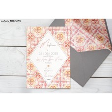 ΠΡΟΣΚΛΗΤΗΡΙΟ ΒΑΠΤΙΣΗΣ ΜΕ ΜΟΤΙΒΟ ΣΕ ΡΟΖ ΑΠΟΧΡΩΣΕΙΣ ΣΕ ΦΑΚΕΛΟ ΓΚΡΙ ΜΠΙ-5559