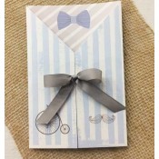 προσκλητήρια βάπτισης με μουστάκι Little man