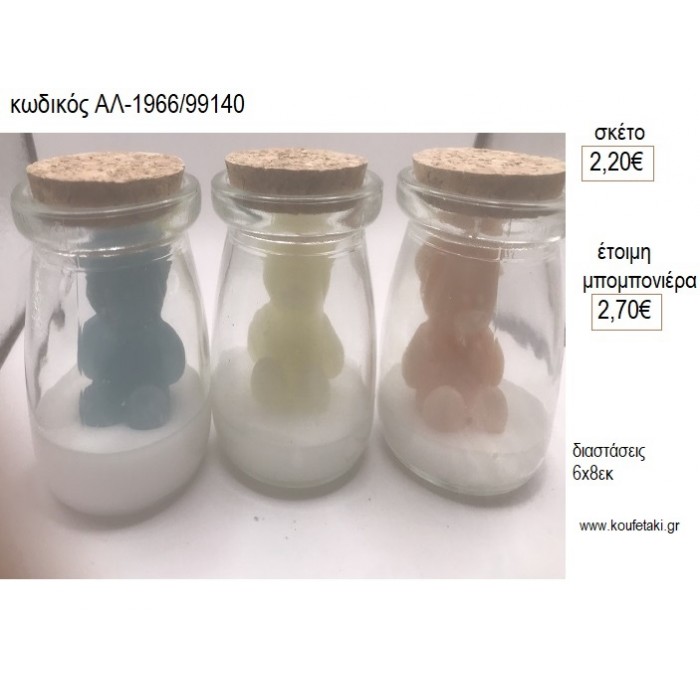 ΑΡΚΟΥΔΑΚΙ ΚΕΡΙ ΑΡΩΜΑΤΙΚΟ ΣΕ ΒΑΖΑΚΙ για μπομπονιέρες γούρι δώρο ΑΛ-1966/99140 2.20€!!!