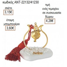 ΡΟΔΙ ΕΠΙΧΡΥΣΟ ΣΕ ΕΠΙΧΡΥΣΟ ΡΟΔΙ ΠΑΝΩ ΣΕ ΒΟΤΣΑΛΟ για γούρι δώρο ΑΝΤ-22132/41230 4.28€!!!