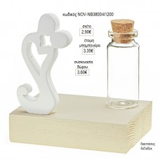 ΖΕΥΓΑΡΙ ΚΕΡΑΜΙΚΟ ΜΠΟΥΚΑΛΑΚΙ ΓΥΑΛΙΝΟ ΣΕ ΞΥΛΙΝΗ ΒΑΣΗ για μπομπονιέρες γούρι δώρο NOV-ΝΒ3800/41200 2.90€!!!