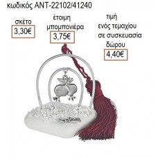 ΡΟΔΙΑ ΕΠΑΡΓΥΡΟ ΣΕ ΕΠΑΡΓΥΡΟ ΠΕΤΑΛΟ ΠΑΝΩ ΣΕ ΒΟΤΣΑΛΟ για γούρι δώρο ΑΝΤ-22102/41240 4.40€!!!