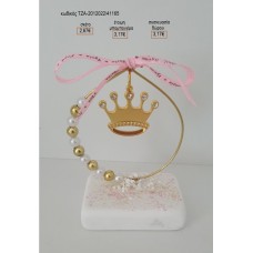 ΚΟΡΩΝΑ ΕΠΙΧΡΥΣΗ ΣΕ ΚΥΚΛΟ ΑΠΟ ΧΑΝΤΡΕΣ ΚΑΙ ΠΕΡΛΕΣ ΠΑΝΩ ΣΕ ΒΟΤΣΑΛΟ για μπομπονιέρες - γούρι - δώρο ΤΖΑ-2012022/41165 2.67€!!!