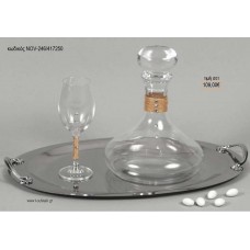 ΣΕΤ ΓΑΜΟΥ ΚΑΡΑΦΑ ΚΑΙ ΠΟΤΗΡΙ ΔΙΣΚΟΣ ΜΕ ΣΧΕΔΙΟ ΚΟΡΔΟΝΙ ΚΑΙ ΣΤΡΑΣ NOV-246/417250 109.00€!!!