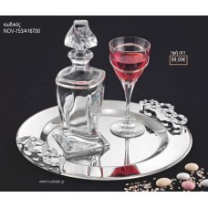 ΣΕΤ ΓΑΜΟΥ ΚΑΡΑΦΑ ΚΑΙ ΠΟΤΗΡΙ ΔΙΣΚΟΣ ΜΕ ΣΧΕΔΙΟ ΣΦΥΡΗΛΑΤΗ ΒΕΡΓΑ NOV-153/416700 99.00€!!!