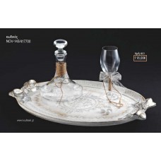 ΣΕΤ ΓΑΜΟΥ ΚΑΡΑΦΑ ΚΑΙ ΠΟΤΗΡΙ ΔΙΣΚΟΣ ΜΕ ΣΧΕΔΙΟ ΛΙΝΑΤΣΑ ΚΑΙ ΔΑΝΤΕΛΑ NOV-143/417700 118.00€!!!