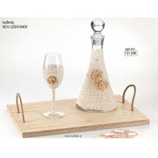 ΣΕΤ ΓΑΜΟΥ ΚΑΡΑΦΑ ΚΑΙ 3 ΠΟΤΗΡΙΑ ΔΙΣΚΟΣ ΜΕ ΣΧΕΔΙΟ ΚΟΡΔΕΛΑ ΔΑΝΤΕΛΑ ΚΑΙ ΛΟΥΛΟΥΔΙΑ NOV-228/418400 131.00€!!!