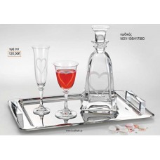 ΣΕΤ ΓΑΜΟΥ ΚΑΡΑΦΑ ΚΑΙ ΠΟΤΗΡΙ ΔΙΣΚΟΣ ΜΕ ΣΧΕΔΙΟ ΚΑΡΔΙΑ NOV-195/417800 120.00€!!!