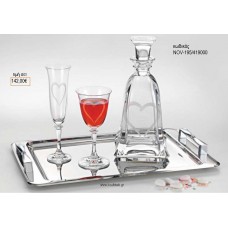 ΣΕΤ ΓΑΜΟΥ ΚΑΡΑΦΑ ΚΑΙ 3 ΠΟΤΗΡΙΑ ΔΙΣΚΟΣ ΜΕ ΣΧΕΔΙΟ ΚΑΡΔΙΑ NOV-195/419000 142.00€!!!