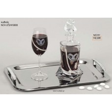 ΣΕΤ ΓΑΜΟΥ ΚΑΡΑΦΑ ΚΑΙ 3 ΠΟΤΗΡΙΑ ΔΙΣΚΟΣ ΜΕ ΣΧΕΔΙΟ ΚΑΡΔΙΑ ΚΑΙ ΣΕΙΡΑ ΜΕ ΣΤΡΑΣ NOV-272/419000 142.00€!!!