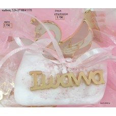 ΚΥΚΝΟΣ ΜΕ ΛΕΥΚΟ ΡΟΖ  ΣΜΑΛΤΟ ΚΑΙ ΕΠΙΧΡΥΣΟ ΟΝΟΜΑ ΣΕ ΒΟΤΣΑΛΟ για μπομπονιέρες βάπτισης ΤΖΑ-27166/41170 3.15€!!!