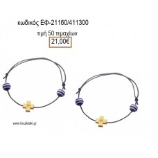 ΜΑΡΤΥΡΙΚΟ ΒΑΠΤΙΣΗΣ ΒΡΑΧΙΟΛΙ ΜΕ ΜΕΤΑΛΛΙΚΟ ΕΠΙΧΡΥΣΟ ΣΤΑΥΡΟ ΚΑΙ ΡΙΓΕ ΜΠΛΕ ΛΕΥΚΟ ΧΑΝΤΡΑ ΕΦ-21160/411300 21.00€!!!