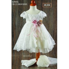 ΦΟΡΕΜΑ ΒΑΠΤΙΣΤΙΚΟ ΜΕ ΤΟΥΛΙ ΒΟΛΑΝ ΚΑΙ ΔΑΝΤΕΛΑ ΚΑΙ ΣΑΤΕΝ ΛΟΥΛΟΥΔΙΑ OR-21166/416000 98.00€!!!