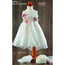 ΦΟΡΕΜΑ ΒΑΠΤΙΣΤΙΚΟ ΜΕ ΔΑΝΤΕΛΑ ΚΑΙ ΛΟΥΛΟΥΔΙΑ ΥΦΑΣΜΑΤΙΝΑ OR-21170/416000 98.00€!!!