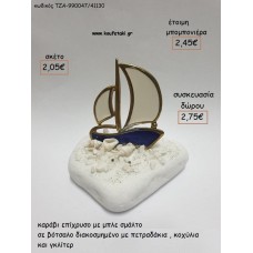 ΚΑΡΑΒΙ ΜΕ ΛΕΥΚΟ - ΜΠΛΕ ΣΜΑΛΤΟ ΣΕ ΒΟΤΣΑΛΟ για μπομπονιέρες - δώρα πάρτυ - εορτών - γούρια - φτιάξτο μόνος σου ΤΖΑ-990047/41130 2.05€!!!