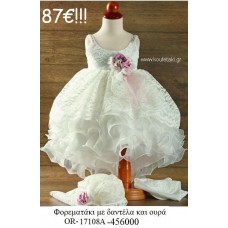 ΦΟΡΕΜΑΤΑΚΙ ΒΑΠΤΙΣΤΙΚΟ ΜΕ ΔΑΝΤΕΛΑ ΚΑΙ ΟΥΡΑ OR-17108Α-456000