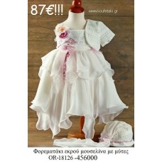 ΦΟΡΕΜΑΤΑΚΙ ΒΑΠΤΙΣΤΙΚΟ ΕΚΡΟΥ ΜΟΥΣΕΛΙΝΑ ΜΕ ΜΥΤΕΣ OR-18126-456000