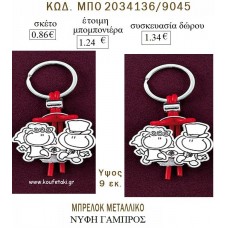 ΝΥΦΗ ΓΑΜΠΡΟΣ ΜΠΡΕΛΟΚ ΜΕΤΑΛΛΙΚΟ για μπομπονιέρες - δώρα πάρτυ  - γούρια - φτιάξτο μόνος σου ΜΠΟ 2034136/9045 0.86€!!!